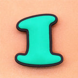 PVC Two Digital Fonts Shoe Charms Shoes Accessories Croc Shoe Buckle Decorations Shoe Ormaments fit JIBZ Party Kid's