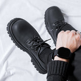 Breakj Men's Shoes 2023 New Black Chef Shoes Low Boot Casual Leather Shoes