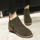 Boots, Women's Boots, Scrub Leather, Autumn New Ladies' And Students' Shoes, Flat-Soled, Thick-Soled Women's Boots, Size