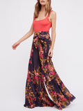 Ladies Spring Fashion Casual Beach Trousers Vintage Floral Printed Wide Leg Pants Autumn New Women Loose High Waist Long