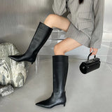 Breakj New 2024 New Pointed Thin White High Tube Knight Boots But Knee Sleeve Fashion