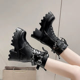 Breakj Size 35-422025 Spring New Thick-Bottomed Martin Boots Raised High-Pine Cake Bottom Locomotive
