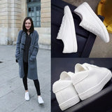 Little White Shoes Female Black Flat Leather Sneakers Loafers WomenCasual Shoe кроссовки женские Zapatillas Mujer