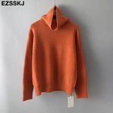 Soft oversized Cashmere Sweaters Women 2021 puff sleeve Winter sweater Pullovers Loose Female Warm Basic sweater