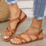 Breakj Sandals Summer 2024 Plus Size One Word Buckle Simple Wear Casual Beach