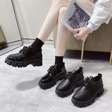 Breakj Thick Heel Small Leather Shoes Women Dumb Everbright Goods Can Order Solid Color A Foot Pedal British Retro Wind Single Shoes