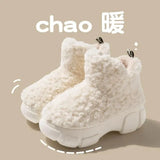 Boots Women 2023 Winter Thick Plush Warm Ankle Boots Thick Botttom Women's Snow Boots Shoes Indoor Outdoor Home