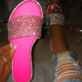 Shoes Crystal Slippers Summer Sandals For Women Fashion Candy Color Flip Flops Women Sandals Flat Slides Sandalia