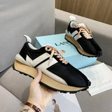 Platform Casual Running Shoes Women Flat Mixed Color Lace Up Patchwork Sneakers Outdoor Walk Tennis Shoes Zapatillas