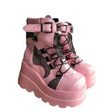 Breakj And Large-Size Flat Bottom With Martin Boots Women's Autumn And Winter Water Table Thick-Bottom Gothic-Style Boots Women