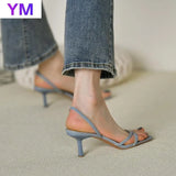Women's Sandals Buckle Strap Open Toe Ladies Sandalias Pu Summer Shoes Casual Female New Comfort Sandalia Thin High Heels