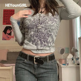 Harajuku Mall Gothic Graphic T Shirts Women Printed Grunge Basic Crop Top Tshirts 2000s Aesthetic Autumn Tee