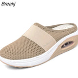 Women Mesh Lightweight Shoes Woman Slippers Wedge Shoes Female Air Cushion Sandals Thick Bottem Casual Sneakers Plus