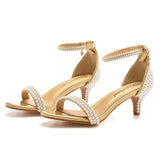Breakj Cm Light Mouth With Low Heel High Heel Gold Pearl Wedding Dress Bridal Banquet