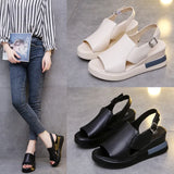 Platform Heel Sandals Women Wear 2023 After Empty A Word Buckle Sandals Large Size High Heel Sandals