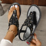 Round Head Sandals, Small Broken Flower Sandals, Large Size Leisure Flat-Soled Independent Station