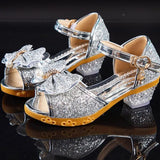 Sandals Summer 2020 New Children's Princess Shoes Little Girls High-heeled Bow-knot Crystal Sandals Party Dress