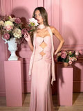 New Women's Sexy Hollow Corset Dress Temperament Mesh Fishtail Dress