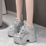 Breakj New Summer Summer Thick-Soled Thick-Soled High-Heeled Small White Shoes Korean Version Of The Pine Cake