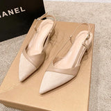Breakj Bag Head Sandals Tips With Bare High Heels Women Summer New Coarse Heel Single Shoes