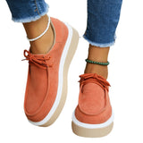 Women's Shoes 2023 Autumn New Short Boots Muffin Thick Soles High-Soled Bare Boots Leisure Retro Deep-Mouth Lace-Up Single