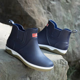 Men's Rain Boots Rubber Platform Rainboots 2023 Fall Slip on Rain Shoes Male Waterproof Work Boots Winter Men Rain