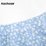 Summer Women Floral Printed Sweet Skirts Female A Line Split Beach Skirt High Waist Back Zipper Boho Midi