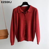 autumn short knit cardigans Women casual loose Square collar button sweater Cardigans Outwear female basic jacket