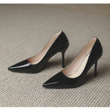 Breakj High Heels Fine Heel 2025 New Spring And Autumn Patent Leather French Sharp Head Light-Like Professional Temperament Single-Shoe