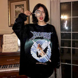 Handsome Student BF Style Sweatshirt Female Trend New Loose Korean Autumn Thin Section Long-sleeved Mid-length