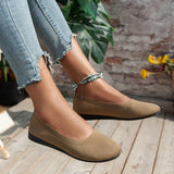 Breakj And Autumn New Large Size Round Head Solid Color Flat Casual Bean