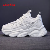 White Chunky Sneakers Women Shoes Platform Casual Sport Shoes 2021 New Spring Vulcanized Tennis Female 5 cm basket