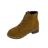 Boots Women British Style 2021 Autumn Side Zipper Suede Booties Women Plus Size Casual Ankle Boots Botas De