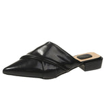 Spring New Korean Version Pointed Leisure Cross Rear Empty Slippers Women's Baotou French Square Heel Breathable