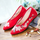 Breakj Shoes Single Shoes Fashion Embroidered Cloth Shoes With A Cheongsam Pedal Women's Shoes Spring And Autumn National