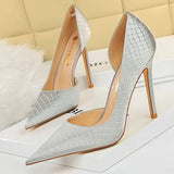 Shoes New Snake Pattern Women Pumps Sexy High Heels Party Shoes Stiletto Heels Wedding Shoes Large Size Female