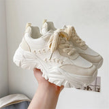 Bottom Dad Shoes Female 2023 New Women's Casual Single Shoes Small White Shoes Net Red Wheat Ear Mesh Shoes Sports Shoes