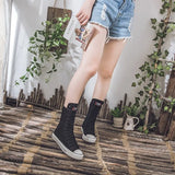 Canvas Vulcanized Shoes Black White Sneakers Classic Punk Preppy Style Flat Shoes Autumn Winter