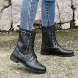 Breakj And Winter New Lady Martin Boots Front With Solid Color Low-Hee Color Boots Large