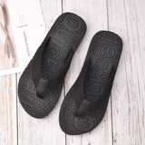 New Home Men Soft Slippers Summer Classic Beach Sandals Men Hand-sewn Flat Flip Flops PU Rubber Platform Adult