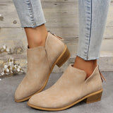 Velvet Thin Leather Boots Women Chelsea Boots Coarse And Martin Boots British Style Short Boots And Bare