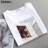 cotton t-shirt women's summer ins short-sleeved 2021 new sanding bottoming shirt loose printed t-shirt