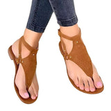 Breakj Flat-Bottomed Toe Velvet-Faced Hollow Sandals Women's Shoes Large Beach