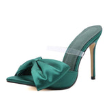 Station Pointed High Heels Big Bow Fine With Cool Slippers Long-Term Spot