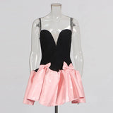 Temperament Dress Woman 2025 Spring New Fashion Sweet Wind And Bow Splicing Design-Sensitive Sling
