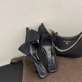 and The United States Style Fashion Show Metal Tie High-heeled Sandals New Bow Decorated Pointed Toe Sandals Women