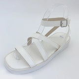 Platform Sandals Summer PU Leather Ankle Buckle Strap Flats Sandals Ladies Cross Casual Sandalies Female Beach Shoes