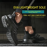 Safety Shoes With Steel Toe Cap Men and Women Cushion Heel Breathable Anti Piercing Boot Soft Flying Fabric Fashion