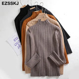 Autumn winter thick Sweater Pullovers Women Long Sleeve casual 2021 turtleneck warm basic Sweater knit Jumpers