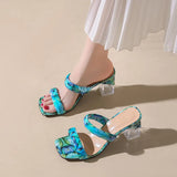 2022 New PVC Women Sandals Sexy Slip-On Clear Transparent Heels Full Colour High Heels Party Shoes Sandals Women Size